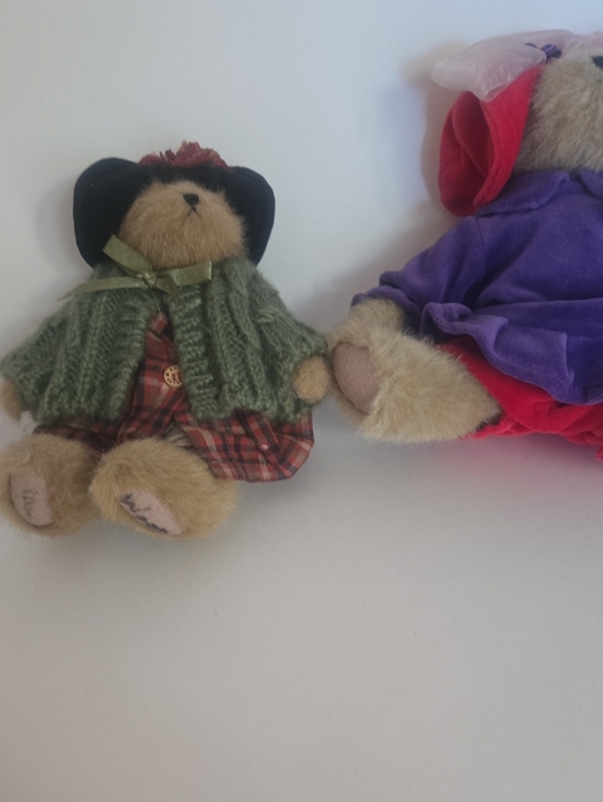 Boyds Bears Other - Boyds Bears Small Plush Bear in Green Sweater and Red Plaid Dress